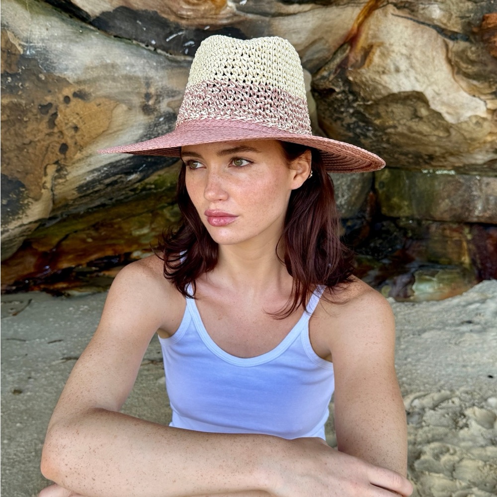 Two-Tone Straw Hat- NEW